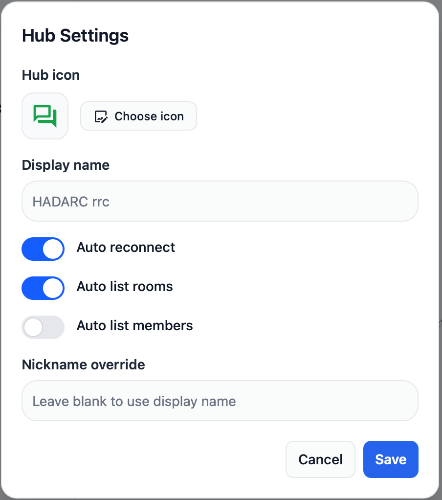 Hub Settings